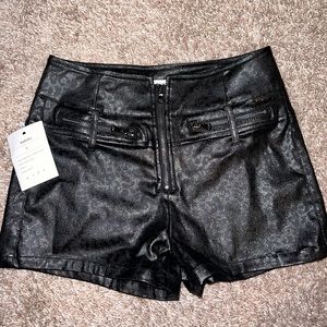 Leather festival rave shorts brand new!